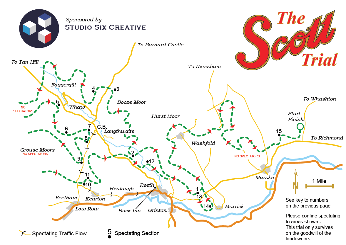 Scott Trial Map Richmond Motor Club Yorkshire LTD
