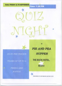 RMC Quiz Night Pie & Pies 11th Sept